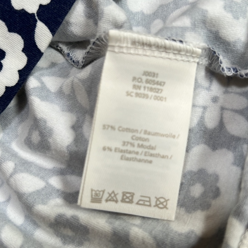 BODEN Size 8L navy with white combo printed midi dress with pockets - Picture 8 of 10
